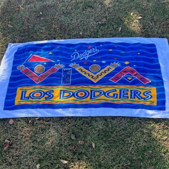 Vintage Los Angeles Dodgers LA MLB Promotional Beach Towel Viva Los Dodgers - Picture 3 of 10